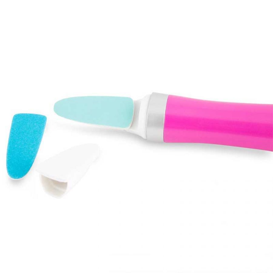 3 Interchangeable Heads Pink Scholl Velvet Nail Care System